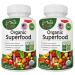 Organic Superfood Greens Fruits and Veggies Complex - Best Dietary Supplement with 14 Greens &14 Fruits & Vegetables with Alfalfa Rich in Antioxidants Organic Ingredients Non-GMO (120 Count Pack of 2) 120 Count (Pack of 1)
