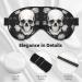 White Flowers & Skull Print Eye Covers | Soft Blackout Sleep Masks for Travel | Cute & Comfortable Eye Masks for Men & Women - Buy Online on GoSupps.com