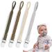 IOSPKKIO 4 pieces of baby pacifier chain for child baby cotton pacifier chain pacifier clip prevents the chain from falling (bright coffee light gray army green cream-colored)