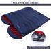 REDCAMP Flannel Sleeping Bag for Adults with Detachable Hood - Comfortable Cotton Camping Bag - Red/Grey/Blue - 3lbs Filling - Buy Online on GoSupps.com