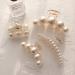 Agirlvct Pearl Hair Claw,Styling Hair Clips Strong Hold Hair Jaw Clips, Big Hair Clips Barrettes Nonslip Birthday Business Gift Hair Accessories for Women Girls Daughter Girlfriend(4 Pack) 4 Piece Set