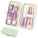 simarro Travel Manicure Set 7 in 1 Manicure Pedicure Kit for Women Stainless Steel Nail Clipper Personal Care Nail Tools Kit for Home Workplace Outdoor Travel(Glamor Purple)