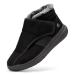 FitVille Diabetic Shoes for Women Wide Width Warm Slip-on Swollen Feet Shoes Boots Lightweight Adjustable Closure Walking Shoes for Elderly Foot Pain Relief Neuropathy (9 Wide Black) Black 9 Wide