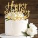 iZoeL Gold Happy Birthday Stars Cake Topper | Confetti Balloon Decoration for Birthdays | Perfect for Men & Women - Buy Online on GoSupps.com