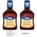 Kraft Sweet Honey Slow-Simmered Barbecue BBQ Sauce 18 oz Bottle (Pack of 2) Bundle With a Snack Scout Basting Brush
