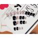 Jovono Short False Nails for Women & Girls - No Glue Pink & Black Design - Perfect for Easy Manicures - Buy Online on GoSupps.com