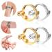 WLLHYF 4PCS Knitting Crochet Loop Ring  Adjustable Crochet Loop Ring Hook Braided Knitting Ring Yarn Guide Finger Holder Knitting Craft Accessories Tools for Mother Grandma Presents(gold/silver-4pcs