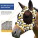 Harrison Howard Super Comfort Stretchy Fly Mask - Large Eye Space UV Protection & Breathability | Blue-Yellow (L) - Ideal for International Shipping - Buy Online on GoSupps.com