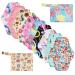 Rovtop 10 Pack 10" Panty Liners Washable Bamboo Fiber Reusable Sanitary Napkins 2 Mini Pouches with Eco-Friendly Gift Box