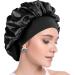 XRACEPHOL 2PCS Silk Bonnet for Sleeping Satin Bonnet Breathable Bonnets for Black Women Satin Hair Cap for Sleeping Wide Elastic Band Sleep Cap Hair Bonnet for Sleeping(Black+Pink) - Buy Online on GoSupps.com