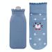 RUKAZA Hot Water Bag Heating Bottle Silicone with Knit Cover-Great for Pain Relief  Hot Compress Hot Cold Therapy (Blue  Long)