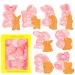 Easter Cookie Cutter Set 8 Pieces 3D Plastic Bunny Cookie Cutters Cookie Stamps Biscuit Molds for Easter Party Supplies Decorations(Type D) Easter D