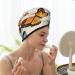 Microfiber Hair Drying Cap for Curly & Thick Hair - Soft Absorbent Butterflies Towel Wrap with Button - Quick Drying Hair Towel - Buy Online on GoSupps.com
