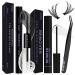Qiveaory Individual Eyelashes Lash Bond and Seal Kit 3Pcs with Waterproof Mascara Cluster Glue 72 Hours Fixing and Sealing Mascara Remover Eyelash Tweezers