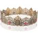 King Men Gold Tiara Crown Imperial Medieval Headband Crystal Pageant Costumes For Wedding Halloween Faire Birthday M - Buy Online on GoSupps.com