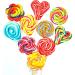 Rainbow Lollipops Swirly Lollies Kids Party Bags Cake Toppers Halal Vegan 4 Assorted Shapes (30) - Buy Online on GoSupps.com