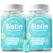 Biotin Gummies Biotin 10 000mcg with Collagen Gummies for Hair Growth Chlorophyll Vatimin A B6 B12 C D E Organic Vegan Natural Hair Skin and Nails Gummies for Men Women - 2 Packs Fruit 60 Count (pack of 2)