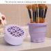 Foldable Silicone Makeup Brush Cleaning Mat & Hanging Drying Net - Compact Efficient Organizer in Purple | Multi-Purpose Beauty Tool for Easy Storage - Buy Online on GoSupps.com