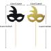 48 Pieces Masquerade Masks Cupcake Topper Glitter Mask Cake Topper Picks Dessert Cupcake Toppers for Masquerade Mardi Gras Party Baby Shower Birthday Party Decorations (Gold and Black) - Buy Online on GoSupps.com