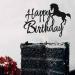 Arthsdite Horse Happy Birthday Cake Topper Horse Racing Theme Birthday Party Decoration for Boys Girls Men Women Kids Birthday Party Decoration Supplies-Black Glitter - Buy Online on GoSupps.com