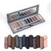 12 Colors Flame Eyeshadow Palette Shimmer Matte Eye Shadow Powder Nude Brown Warm Red Smoky Smudge-proof Cosmetic Kits (B)