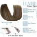 Runature Clip-In Extensions - Brown Balayage Dark Brown Ombre Caramel Blonde Real Hair #4/27/4 16 inch 120g 7 Pieces - Buy Online on GoSupps.com