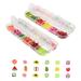 Housoutil 2 Boxes 12 Crystal Mud Toy Blueberry Nail Art Slices Flower Stickers for Nails Nail Art Fruit Slice Nail Art Sticker Flower Nail Art Slices Nails Stickers Filler 3D 0.5X0.5CM Assorted Color