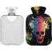 Colorful Skull Hot Water Bottle with Cover - 2L Heating Bag for Pain Relief & Menstrual Cramps - Buy Online on GoSupps.com
