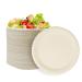 140 Pieces Compostable Paper Plates 10 inch Heavy Duty Disposable Plates Eco-Friendly 100% Bagasse Natural Biodegradable Sugarcane Bagasse Plates for Party Dinner Birthday