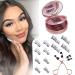 Magnetic Eyelashes without Eyeliner Reusable 3 Pairs False Lashes Natural Look 3D Effect Waterproof Fake Eyelash Set with Applicator Rose