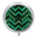 Pill Box Pill Case 3 Compartment Travel Pill Box with Emerald Green Printing Small Pill Box Portable Medicine Pill Case Pill Organizer for Purse & Pocket for Travel Handbag (Round)