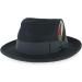 Belfry Gangster 100% Wool Crushable Dress Fedora in Black Grey Navy Brown Pecan - Large Black - Buy Online on GoSupps.com