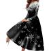 Hanxiulin Christmas sweater dress dress winter Christmas topic mini dress slim fit party shirt dresses blouse dresses gift dress sweater long arm sweatshirts hooded sweater with Christmas motif black s