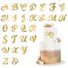 Acrylic Alphabet Cake Topper DIY Personalized Name Cupcake Toppers with A-Z Letter Mirrored Gold Picks for Custom Wedding Cake Decorations Baby Shower Happy Birthday Party Supplies (Uppercase)