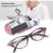 Fashionable Unisex Reading Glasses with Red Striped Frame - Clear Glare Protective +2.5 Magnification & Storage Etui - Buy Online on GoSupps.com