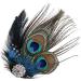 Peacock Hair Clip Natural Fascinator Barrette with Sparking Rhinestone  - Buy Online on GoSupps.com