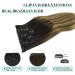 Doores Real Hair Extensions Clip In - 24 Inch Dark Brown to Chestnut Brown & Dirty Blonde Highlights - 120g Remy Human Hair - 7 Pieces - Buy Online on GoSupps.com
