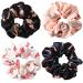 Hair tie elastic 4 styles for girls and women flamingo patterns hair loop chiffon ponytail holder colorful hair tie soft hair bands