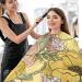 Waterproof Barber Cape - Yellow Sunflower & Cheetah Pattern Hair Cutting Bib for Men & Unisex | Perfect for Salons & Home Use - Buy Online on GoSupps.com