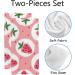 Strawberry Soft Towel Set - 2 Piece Highly Absorbent Hand Towels for Kids and Adults - Buy Online on GoSupps.com