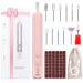 Professional Electric Nail Drill Kit Portable Cordless Nail File Set for Acrylic Gel Nails Manicure and Polishing with 100Pcs Sanding Bands1 Pink