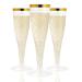 JOLLY CHEF 36 Plastic Champagne Flutes 4.5 Oz Gold Rim Clear Plastic Toasting Glasses Disposable Wedding Party Plastic Champagne Glasses Perfect for Wedding, Thanksgiving Day, Christmas 4.5-Gold Rim-36