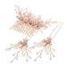 FOMIYES 1 Set Leaf Pearl Hairpin Hairpins Prom Hair Comb Clip Bridesmaid Side Combs Decorative Hair Combs Hair Side Combs for Women Hair Accessories for Women Hair Combs for Women Metal