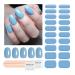 TrueShei 20PCs UV Gel Strips |Light blue UV gel nail film |Nail film self -adhesive |Gel Nail Stickers Gellack Wraps for Nail Blue