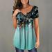 JEGULV Plus Size Green Boho Floral Print Tee - Women's Short Sleeve Tunic - Buy Online on GoSupps.com