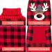 KYEESE Christmas Dog Sweater - Reindeer Design with Leash Hole for Small to Medium Dogs - Red Buffalo Check Pet Apparel - Large Size (11-19lbs) - Buy Online on GoSupps.com