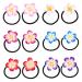 Lurrose 12pcs Flower Hair Ties Hawaiian Plumeria Ponytail Holders Hair Bands Soft Ceramic Elastic Hair Ropes for Women Girls