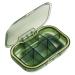 Sukuos 6 Compartments Travel Pill Organizer Portable Daily Pill Box for Purse Pocket Easy to Open Small Pill Case for Medicine Fish Oil Vitamin Supplement Green