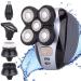 Head Shavers for Bald Men, Professional Head Shaver 5 in 1 Grooming Kit for a Perfect Bald Look, 4D Floating 5 Head Waterproof Cordless and Rechargeable Black