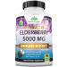 Sambucus Elderberry 5,000 mg Super Concentrated 65:1 with Vitamin C & Zinc - Sambucus Extract Immune Support, Immune Defense| Non-GMO | 90 Veggie Capsules